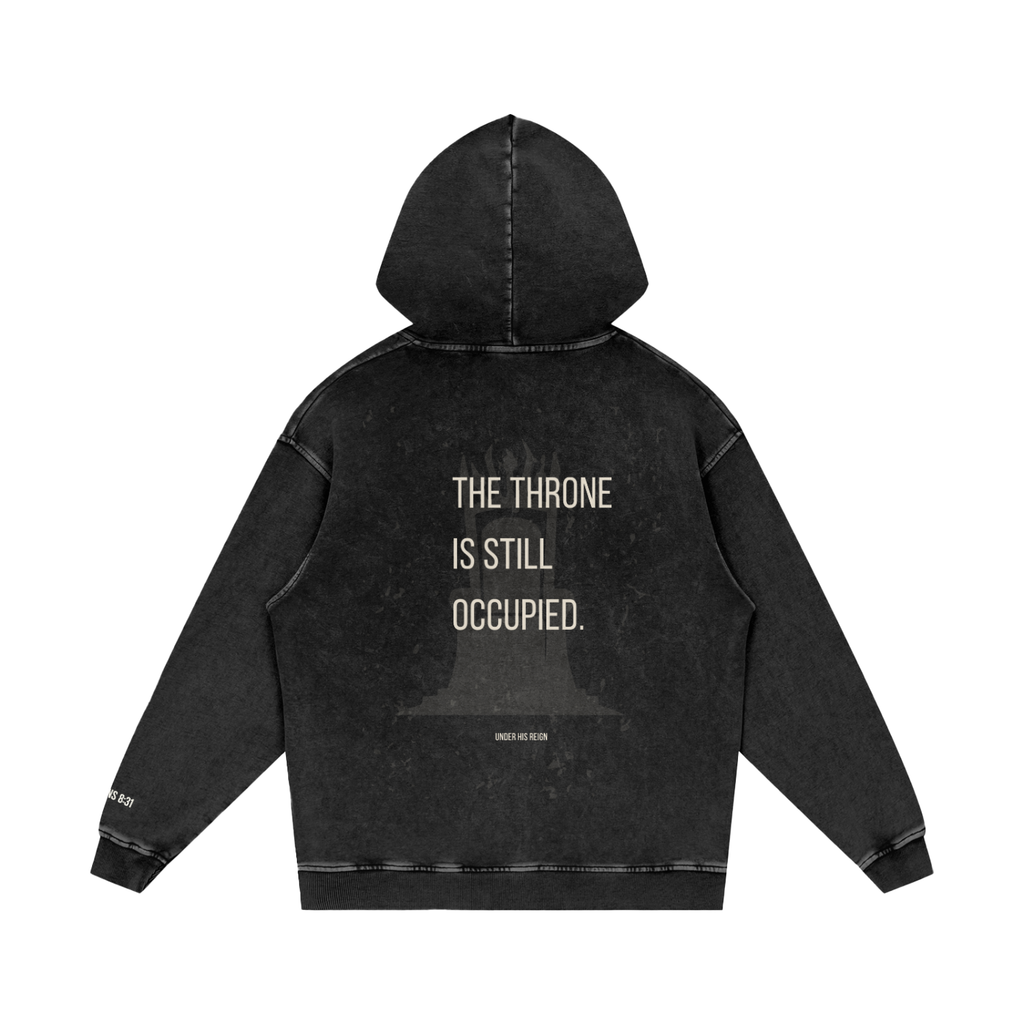 Snow Washed Loose Cotton Hoodie[The Throne is still occupied]