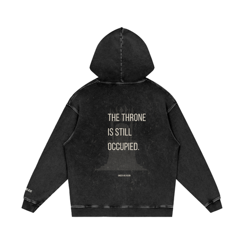 Snow Washed Loose Cotton Hoodie[The Throne is still occupied]